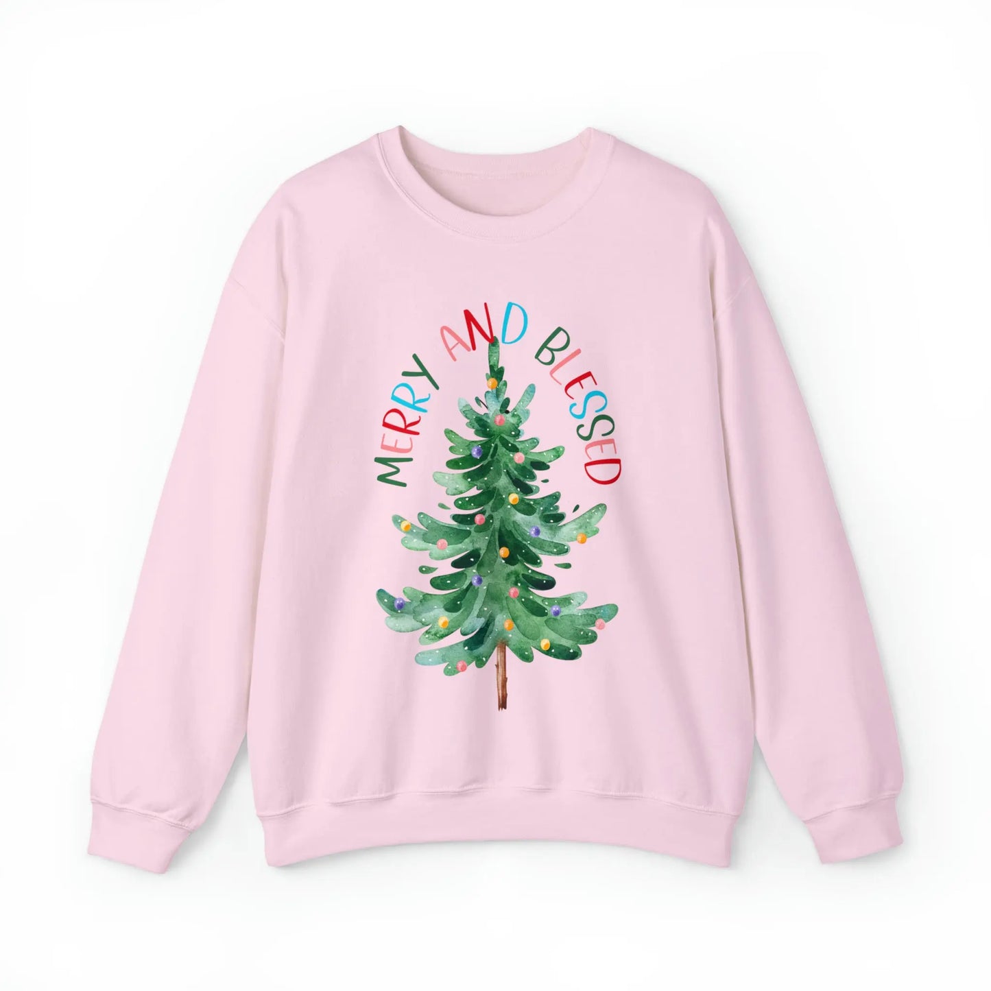 Merry and Blessed Christmas Sweatshirt - Amazing Faith Designs