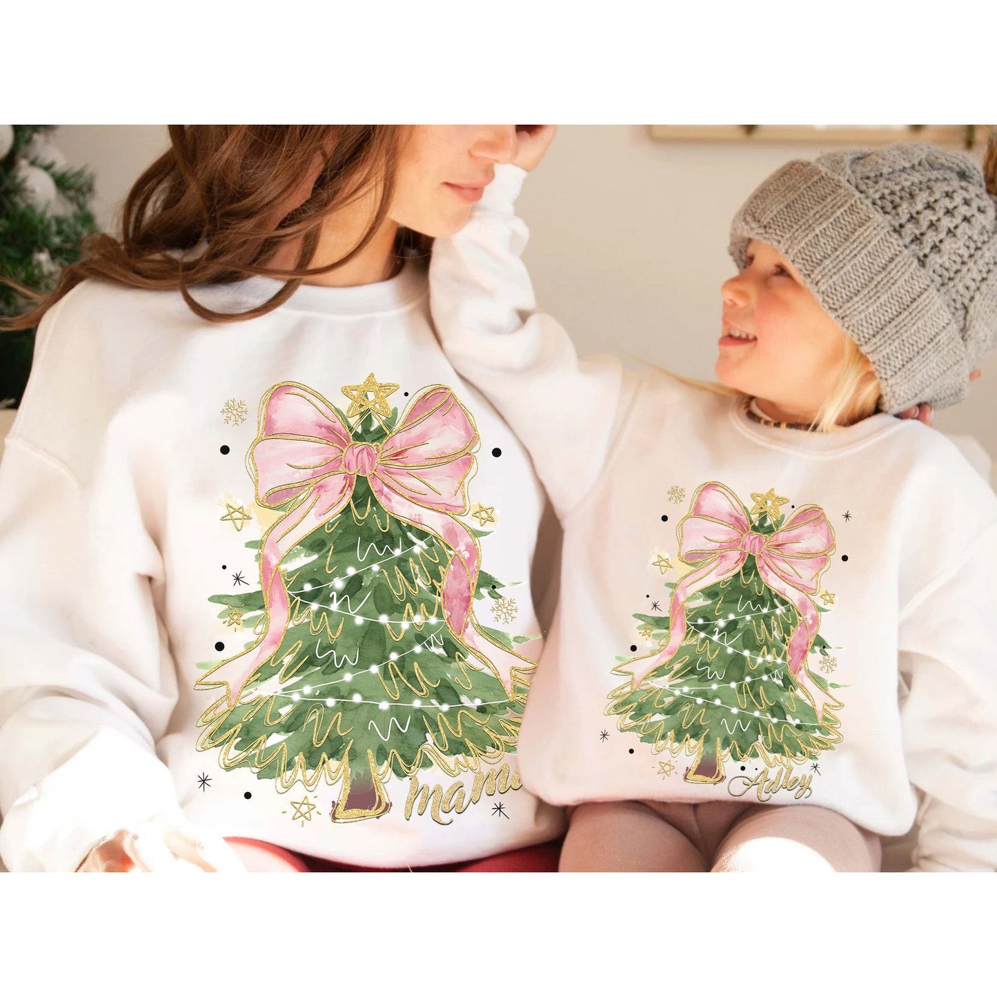 Glitter Christmas Tree Mama Sweatshirt - Amazing Faith Designs