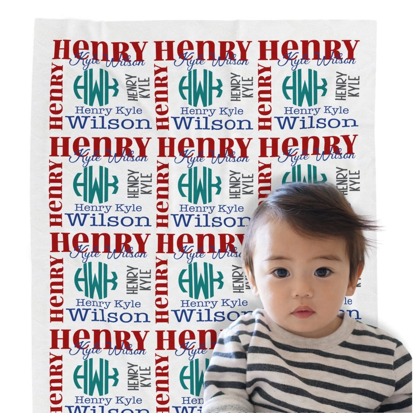 Monogram Baby Blanket Velveteen Plush Blanket (one Sided) Printify