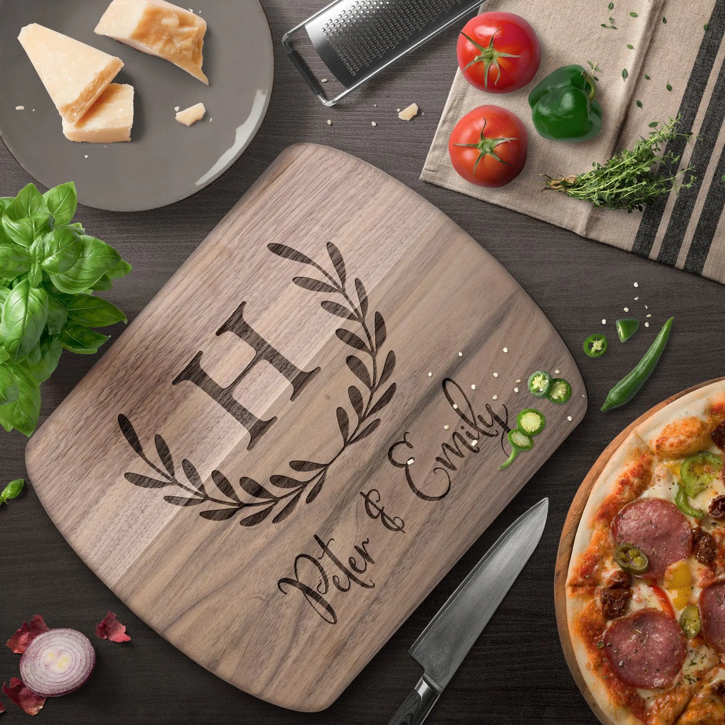 Monogram Charcuterie Board - Personalized with Names teelaunch