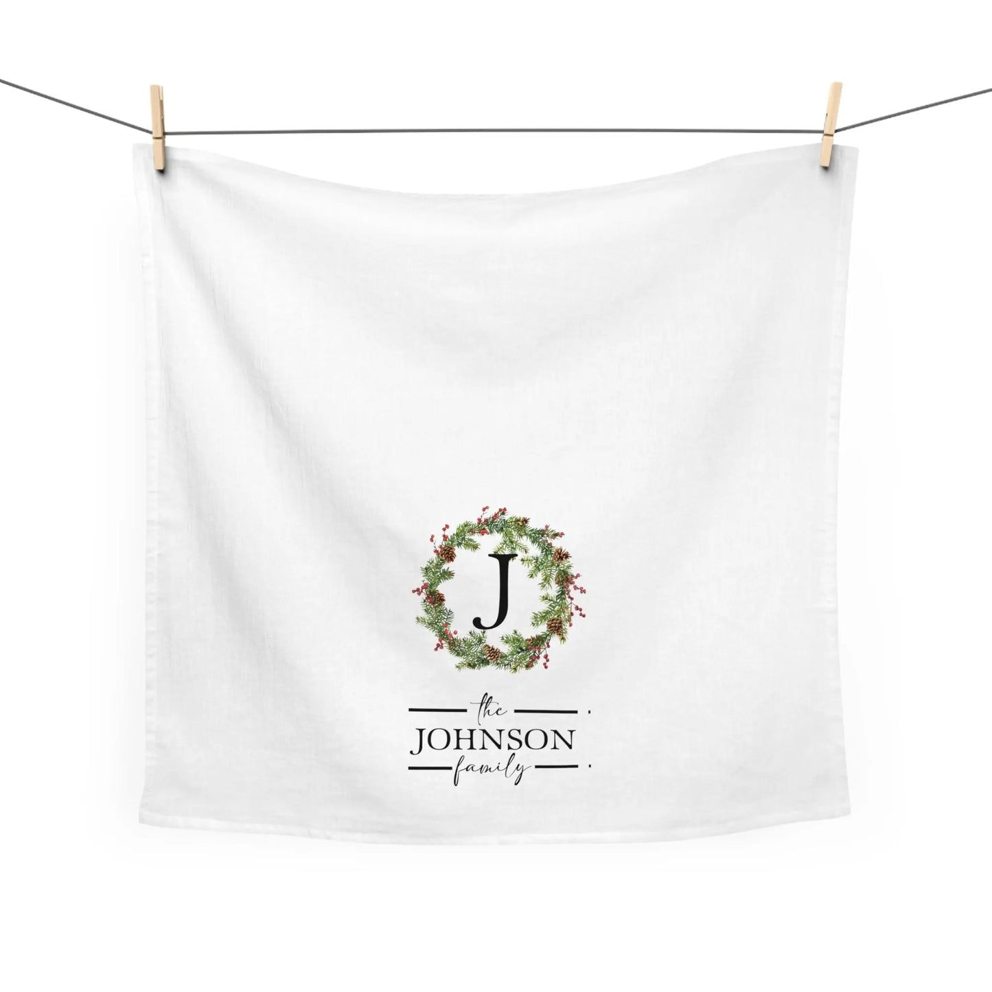 Monogram Christmas Tea Towel - Amazing Faith Designs