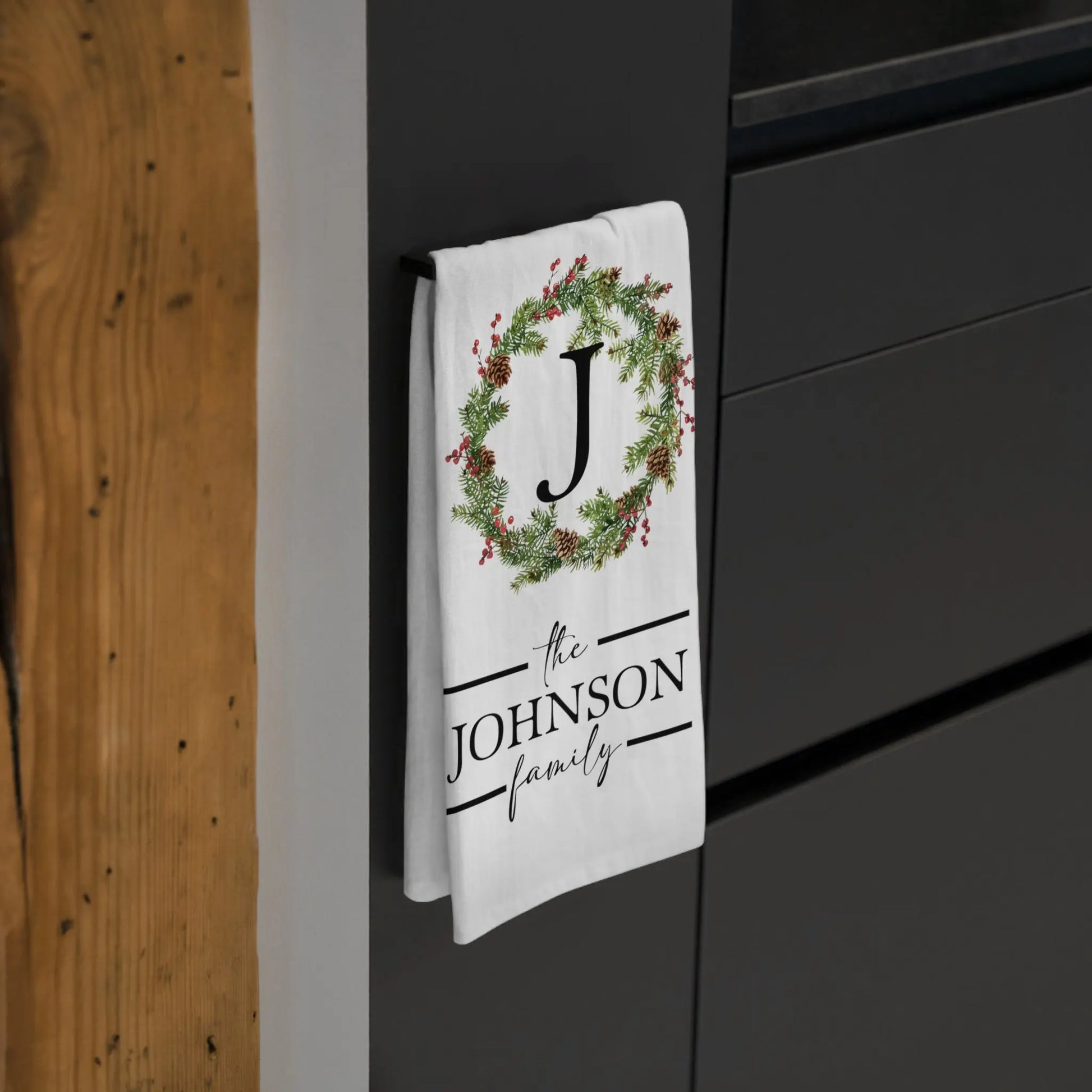 Monogram Christmas Tea Towel - Amazing Faith Designs