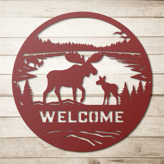 Moose Welcome Metal Sign teelaunch