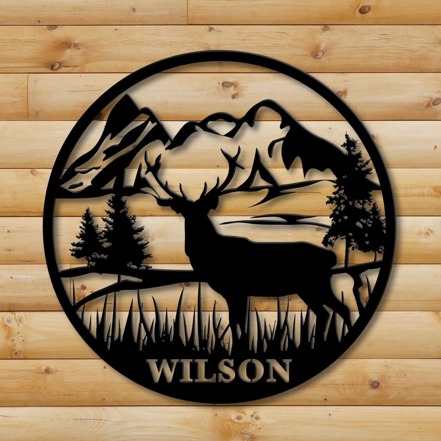 Mountain Deer Welcome Metal Sign, Custom Metal Sign teelaunch