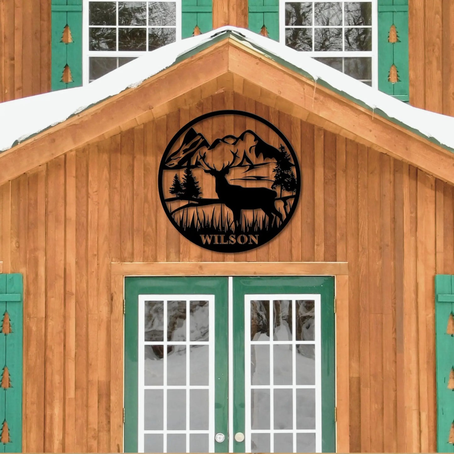 Mountain Deer Welcome Metal Sign, Custom Metal Sign teelaunch