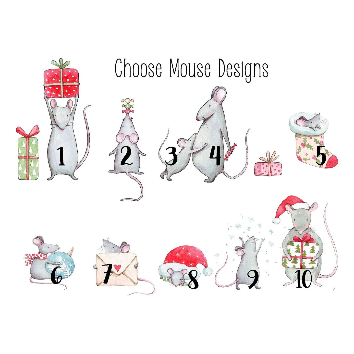 Mouse Family Ornament, Custom Family Keepsake - Choose from 9 mouse designs! Amazing Faith Designs