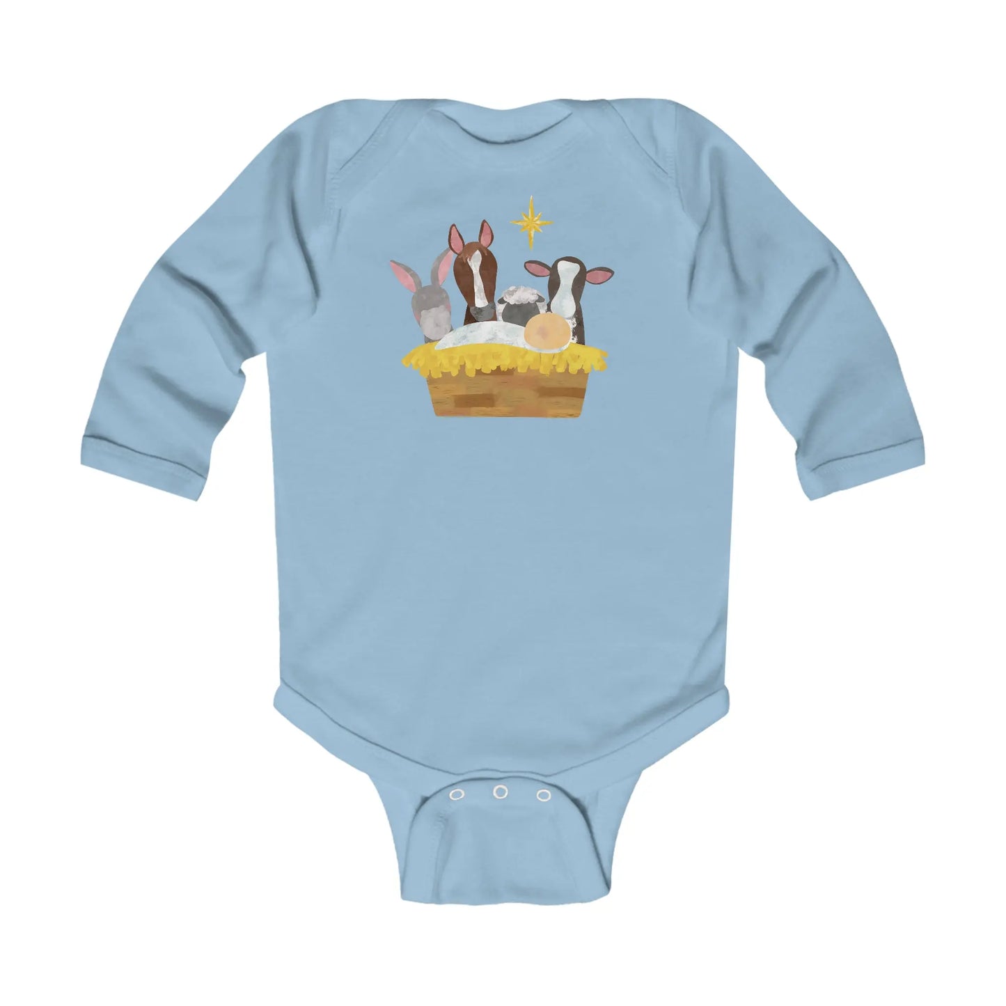 Nativity Christmas Infant Long Sleeve Bodysuit - no name Printify