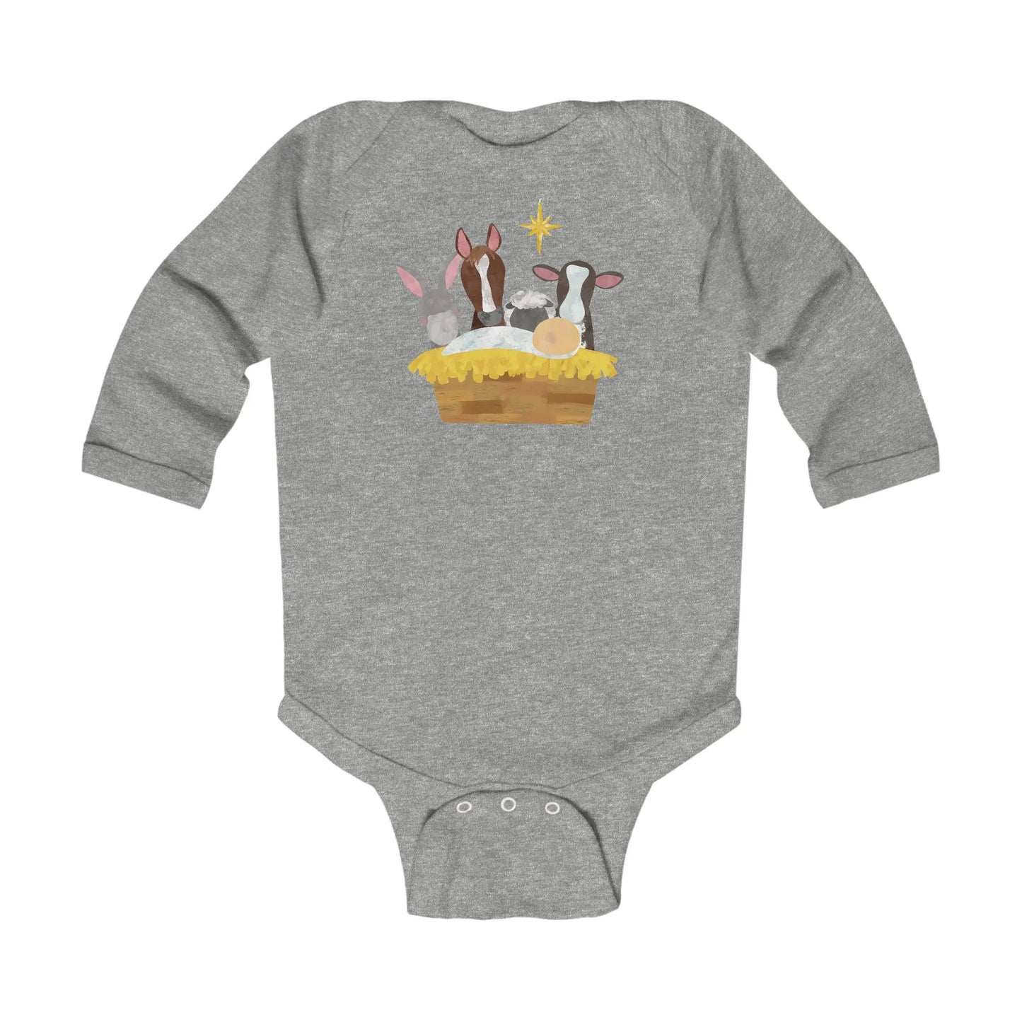 Nativity Christmas Infant Long Sleeve Bodysuit - no name Printify