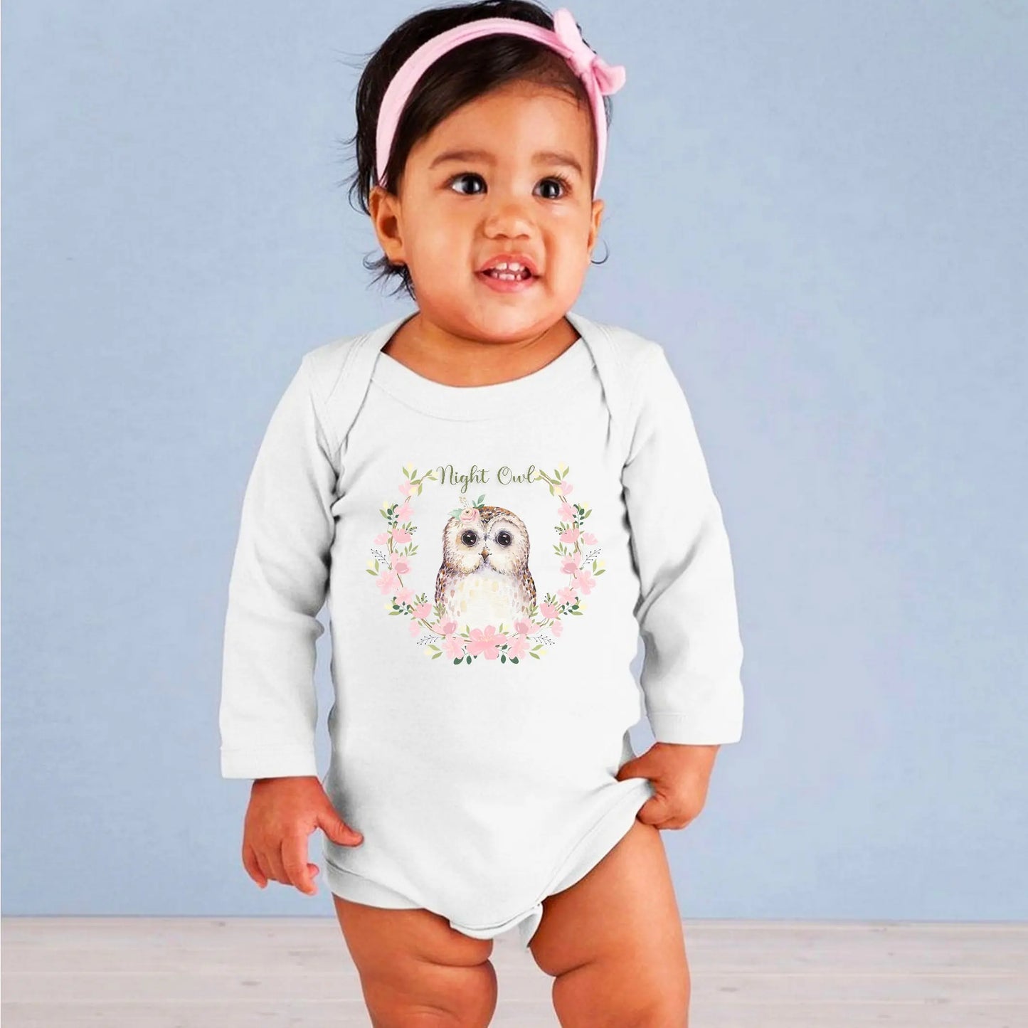 Night Owl Long Sleeve Onesie - Amazing Faith Designs