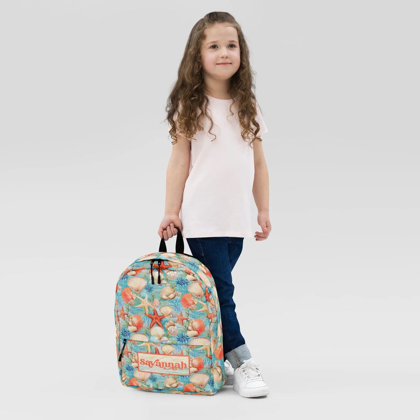 Ocean Shells Personalized Backpack Amazing Faith Designs