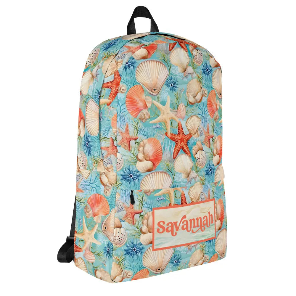 Ocean Shells Personalized Backpack Amazing Faith Designs