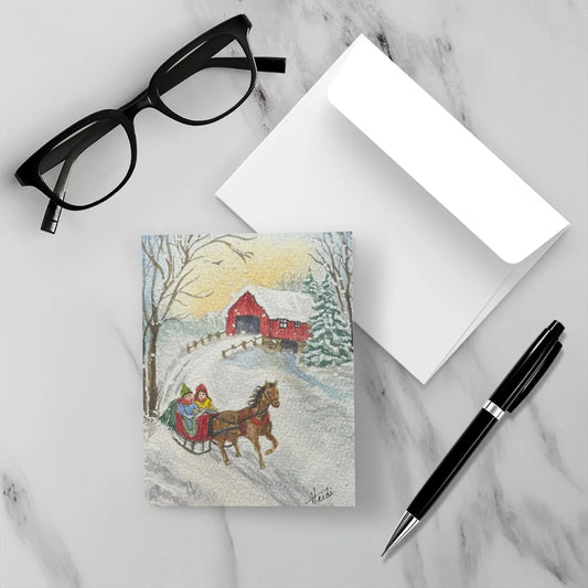 Over the Bridge | Watercolor Christmas Cards Amazing Faith Designs