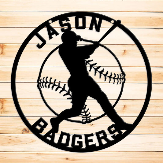 Personalized Baseball Player Metal Sign - Amazing Faith Designs