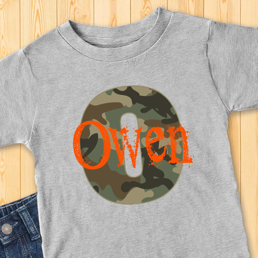 Personalized Camo Name Youth T-Shirt Amazing Faith Designs