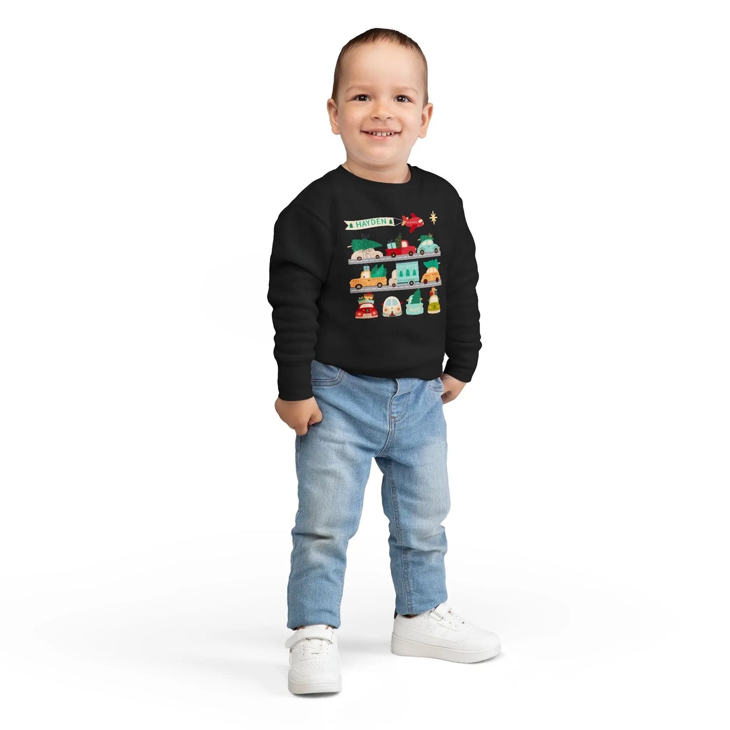 Personalized Christmas Cars Sweatshirt Printify