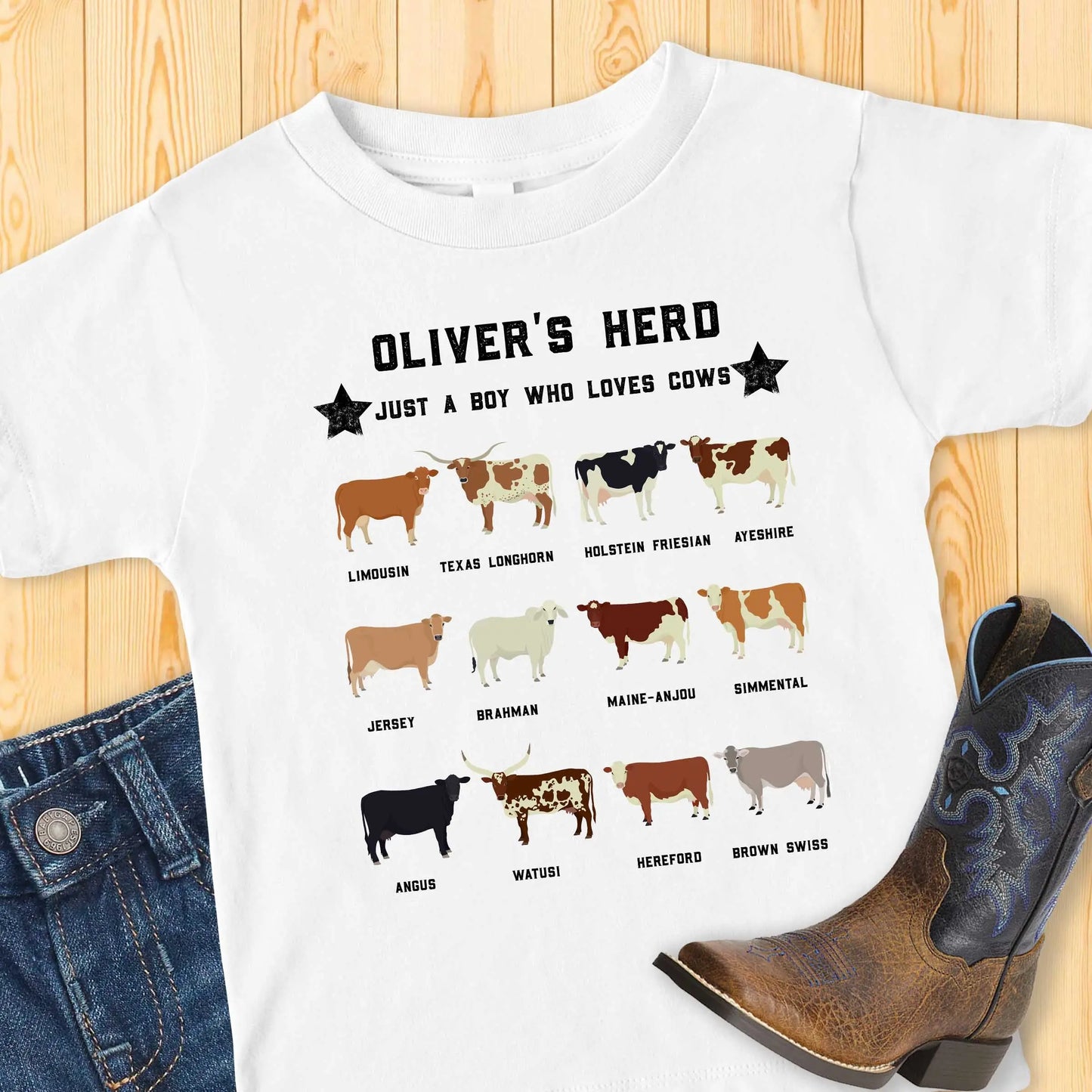 Personalized Cow Crew Toddler Shirt Amazing Faith Designs
