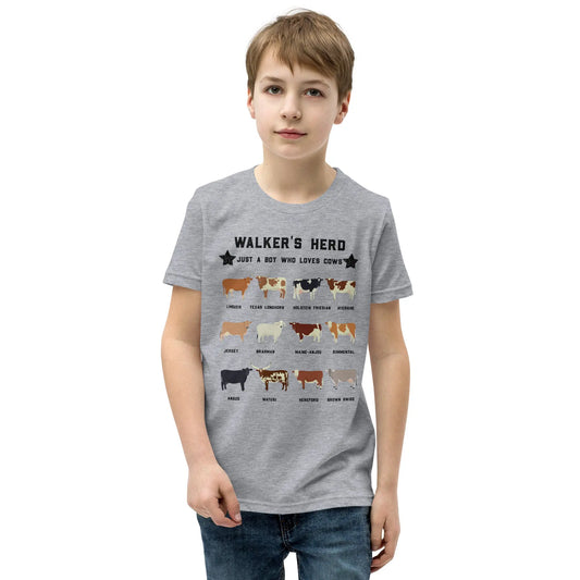 Personalized Cow Herd Youth T-Shirt Amazing Faith Designs
