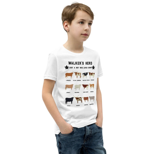 Personalized Cow Herd Youth T-Shirt Amazing Faith Designs