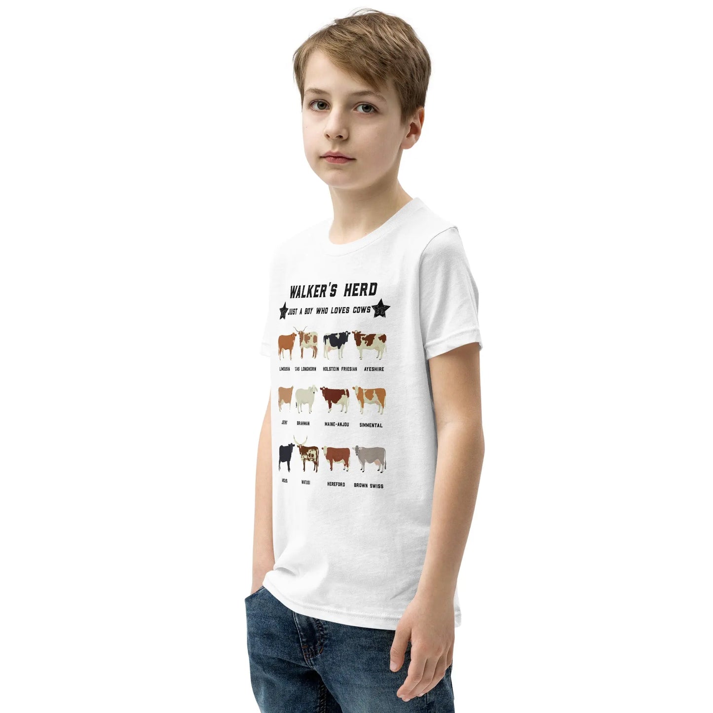 Personalized Cow Herd Youth T-Shirt Amazing Faith Designs