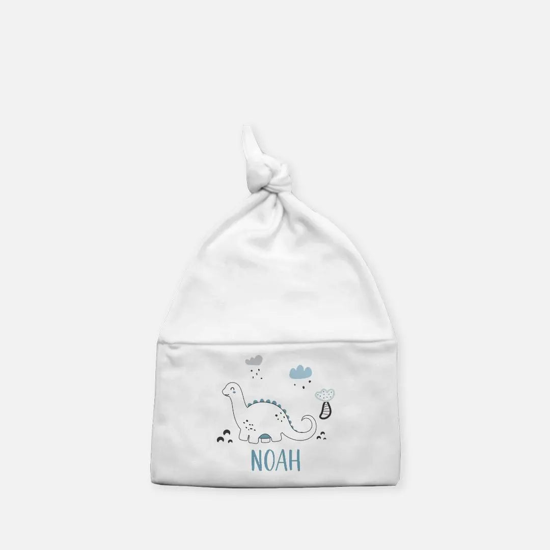 Personalized Dinosaur Baby Knotted Beanie Amazing Faith Designs