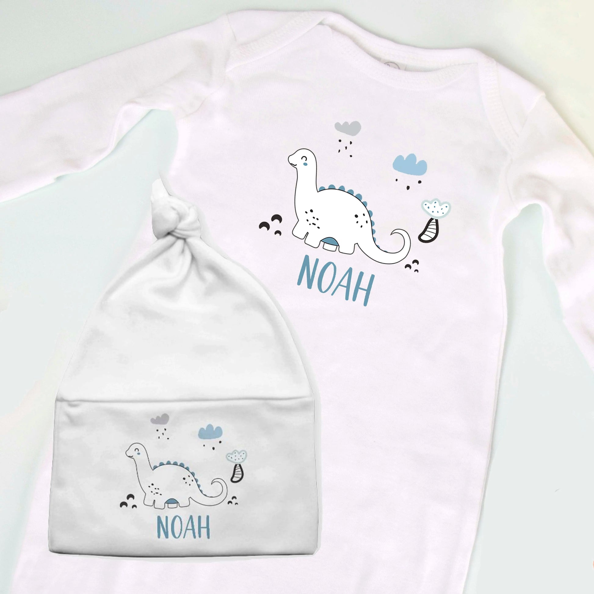Personalized Dinosaur Baby Knotted Beanie Amazing Faith Designs