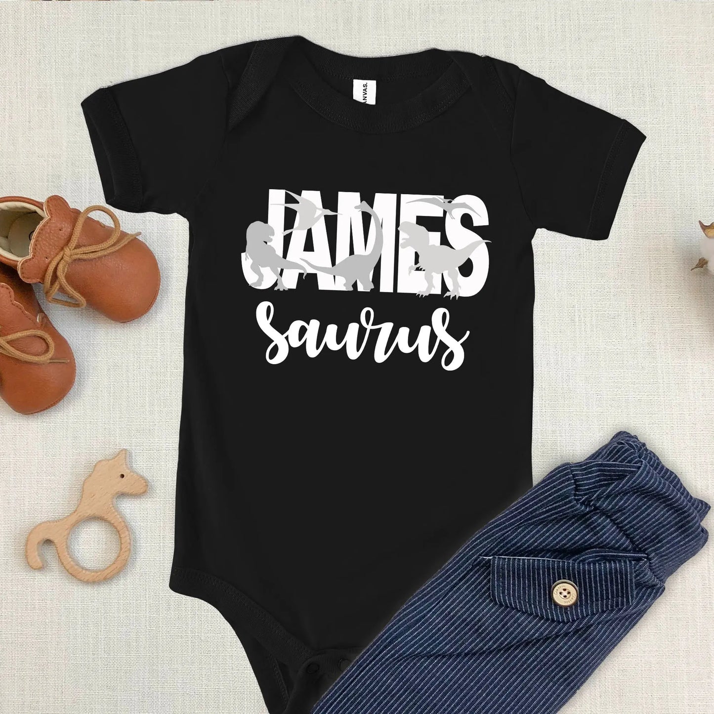 Personalized Dinosaur Baby Onesie Amazing Faith Designs