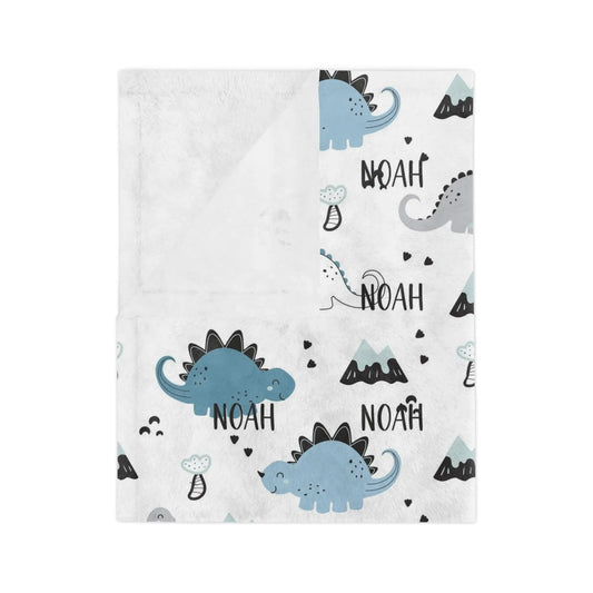 Personalized Dinosaur Minky Blanket Amazing Faith Designs