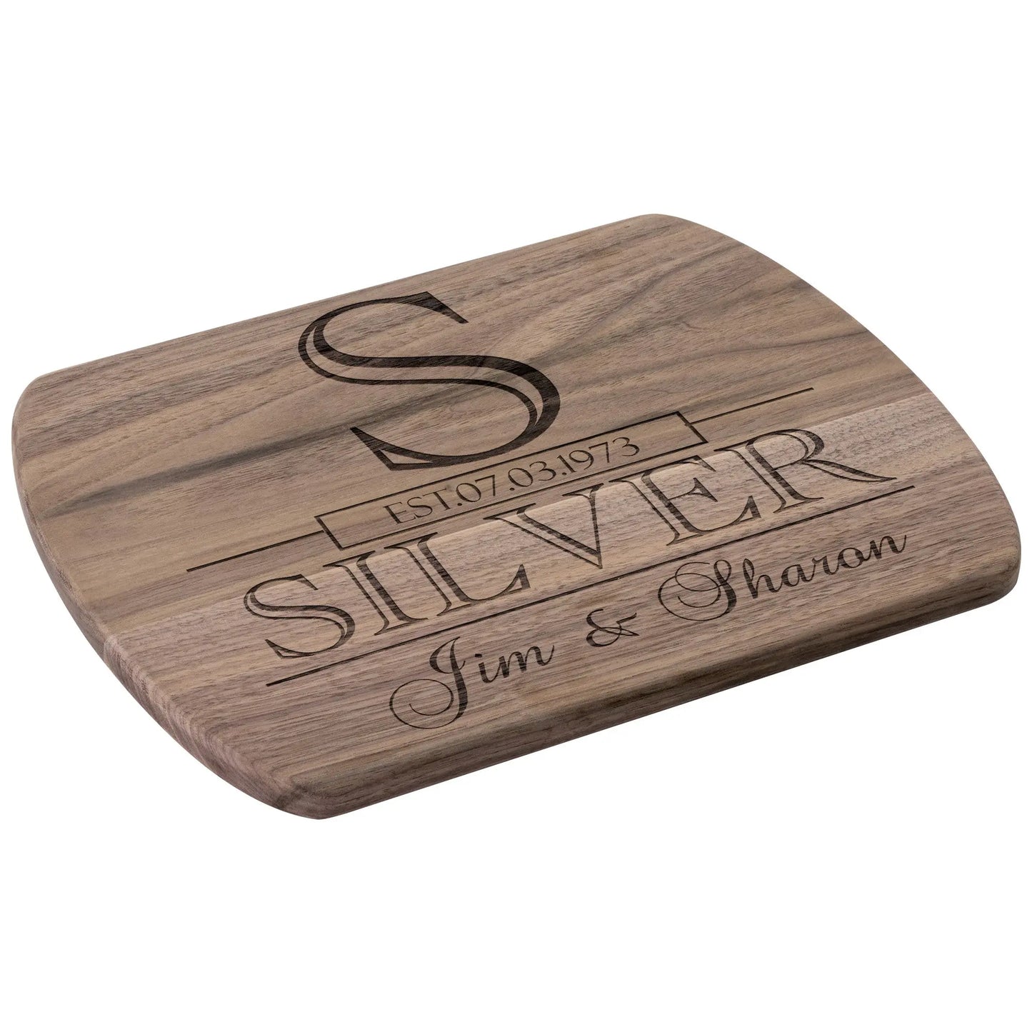 Personalized Engraved Cutting Board with Classic Monogram Design teelaunch
