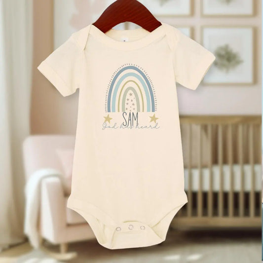 Personalized Floral Rainbow Baby Onesie Amazing Faith Designs