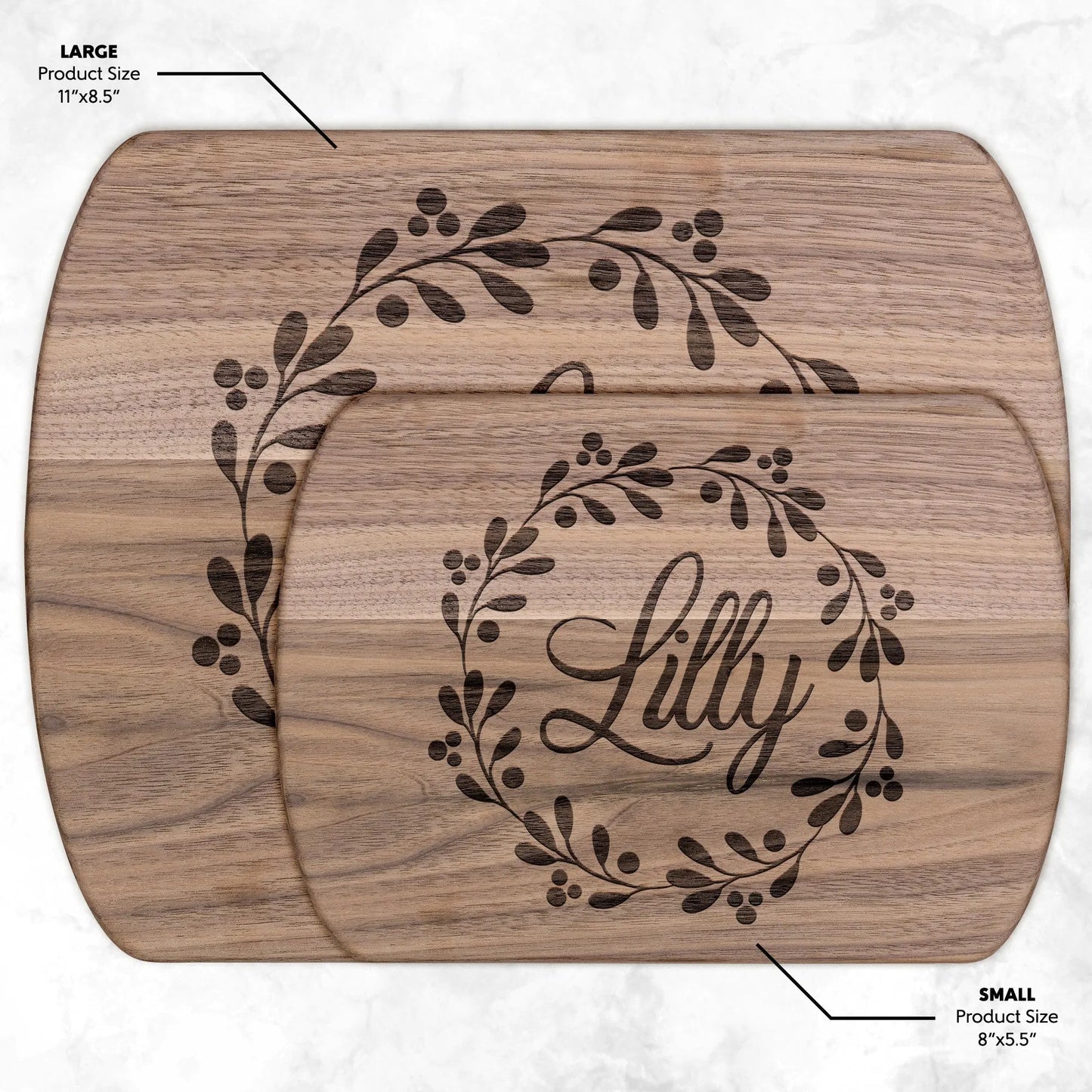 Personalized Floral Wreath Cutting Board teelaunch
