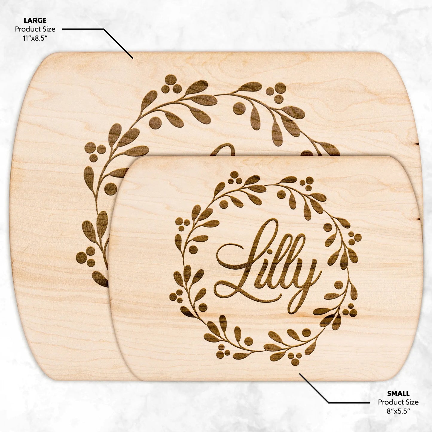 Personalized Floral Wreath Cutting Board teelaunch