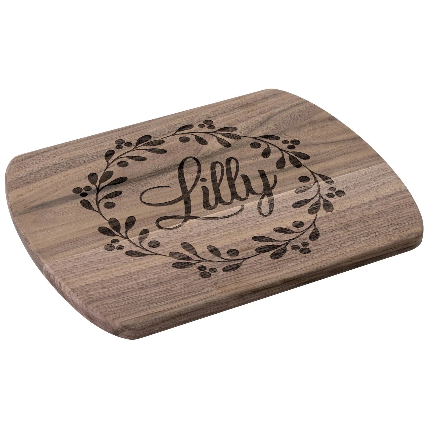 Personalized Floral Wreath Cutting Board teelaunch