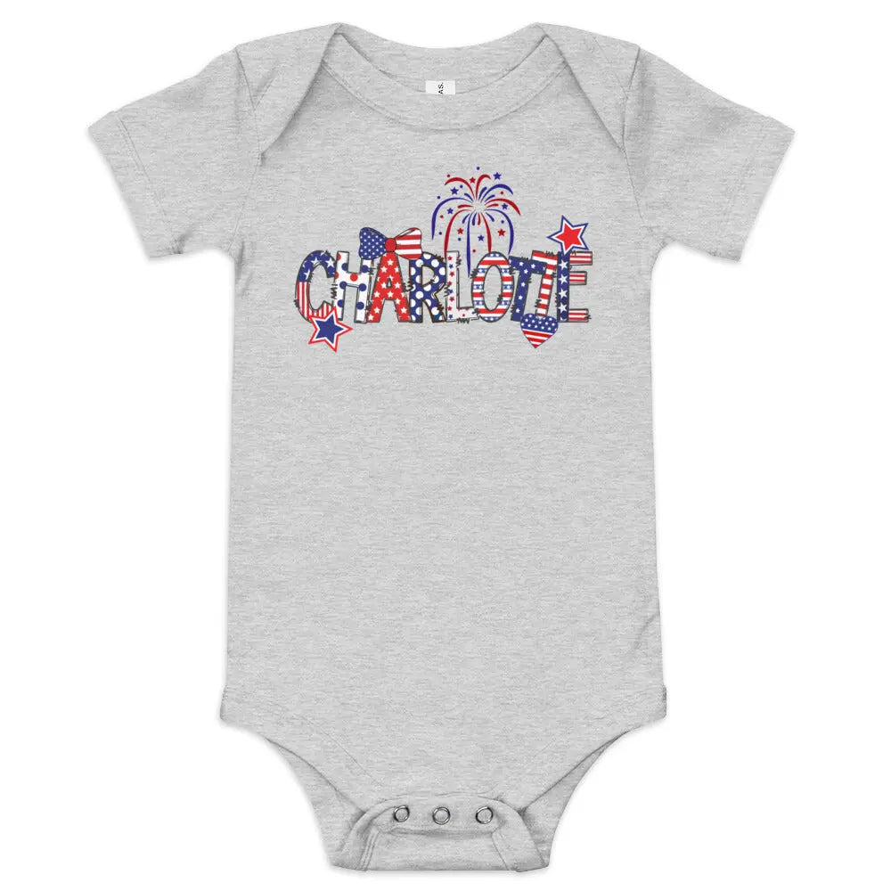 Personalized Fourth of July Baby Onesie Amazing Faith Designs