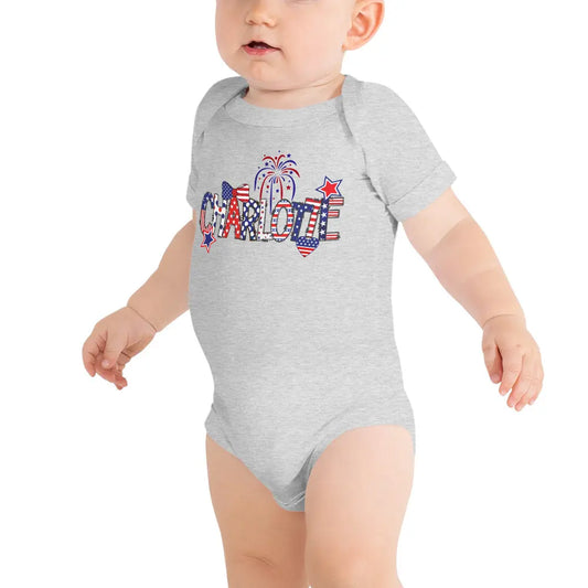 Personalized Fourth of July Baby Onesie Amazing Faith Designs