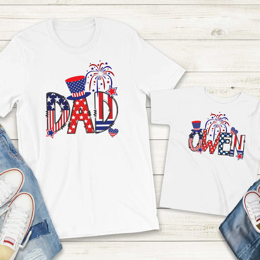 Personalized Fourth of July Unisex t-shirt | Mama, Dad Patriotic Shirt Amazing Faith Designs