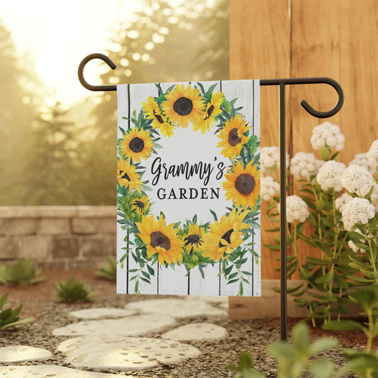 Personalized Grandma Sunflower Garden Flag | Grammy Nana Mimi Gigi Printify