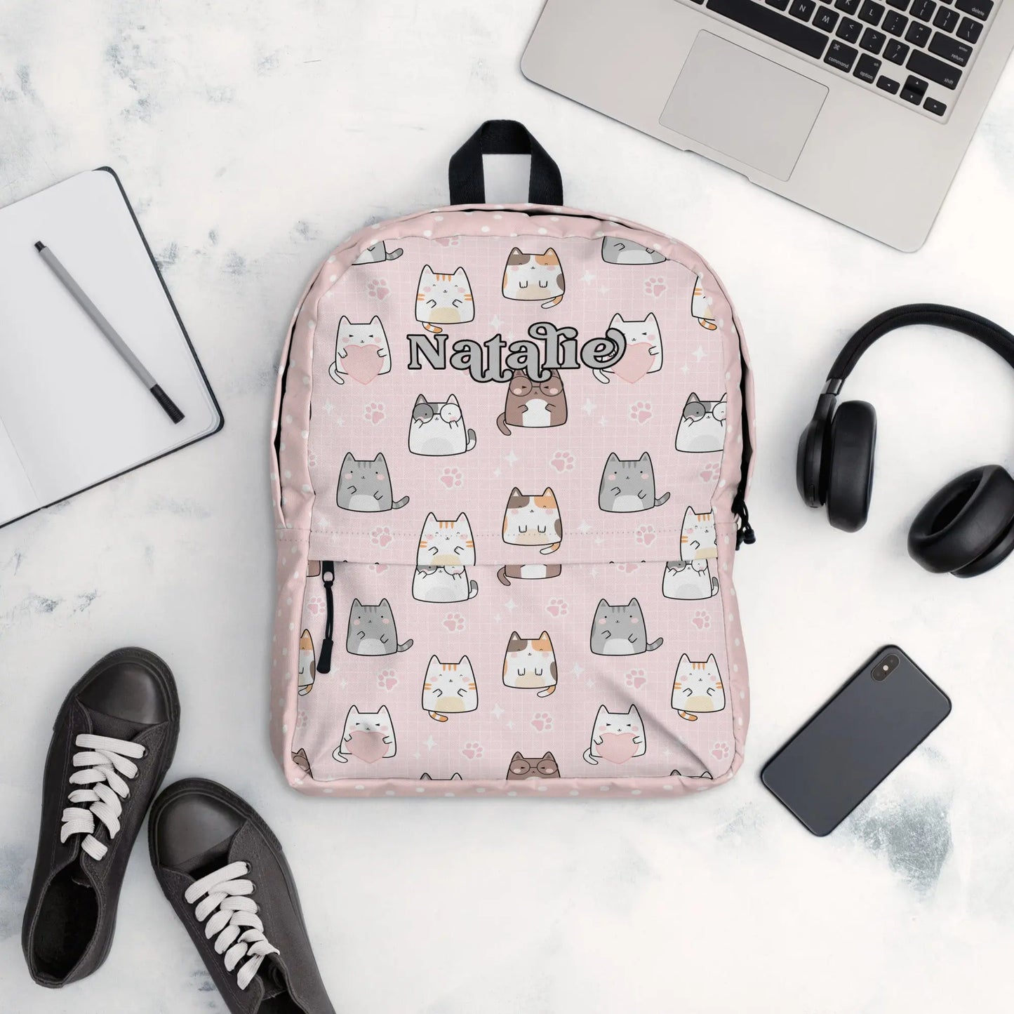 Personalized Kawaii Cats Backpack Amazing Faith Designs