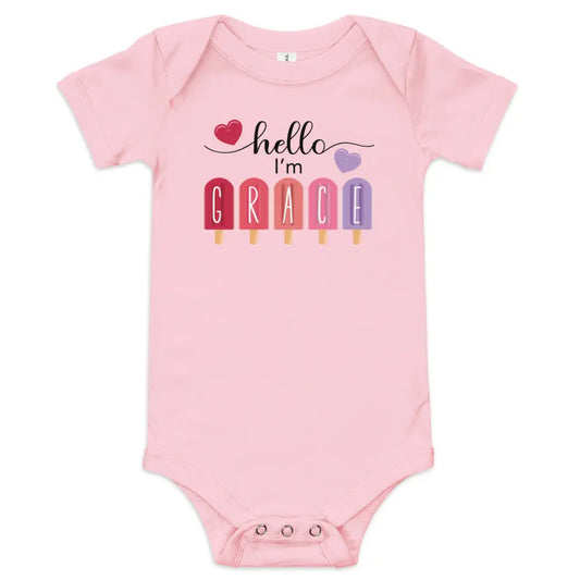 Personalized Popsicle Baby Onesie Amazing Faith Designs