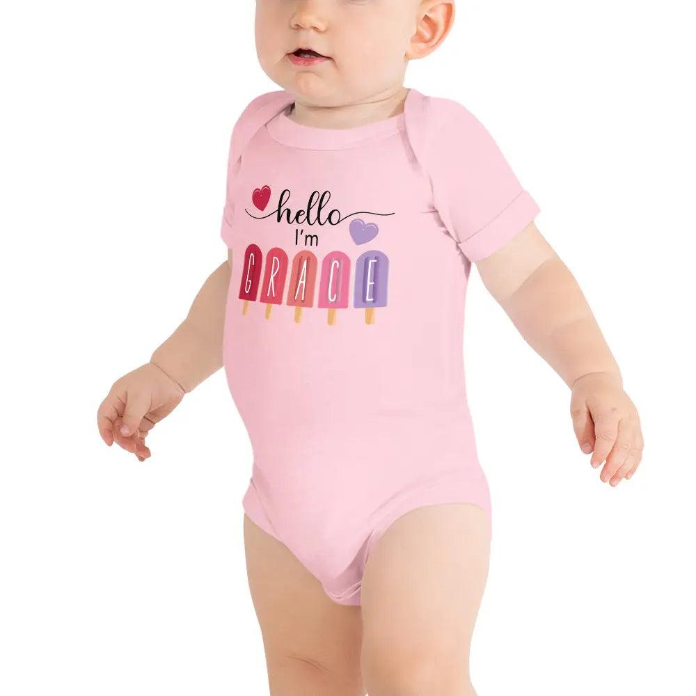 Personalized Popsicle Baby Onesie Amazing Faith Designs