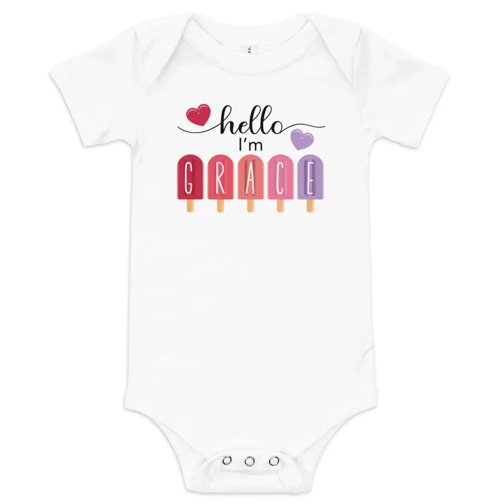 Personalized Popsicle Baby Onesie Amazing Faith Designs
