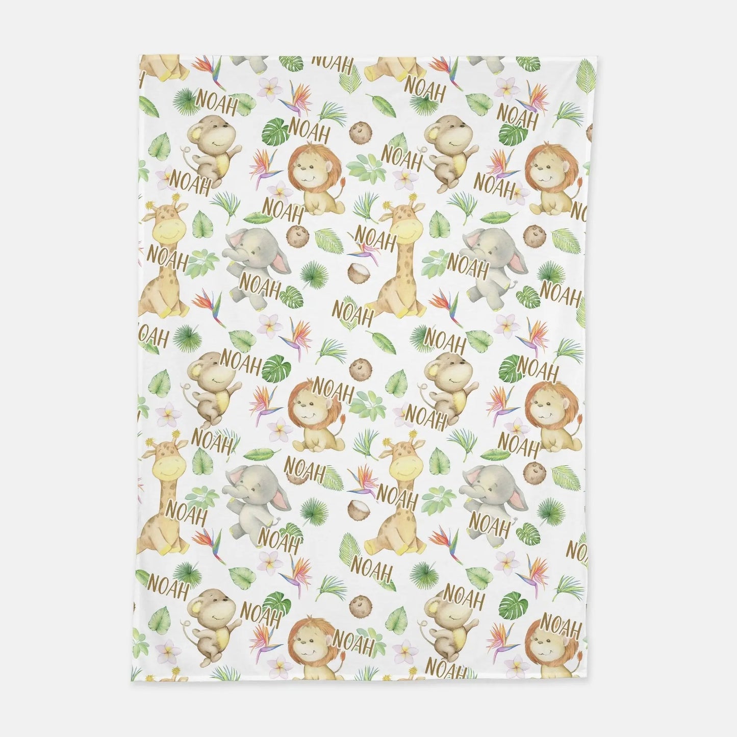 Personalized Safari Swaddle Blanket Amazing Faith Designs