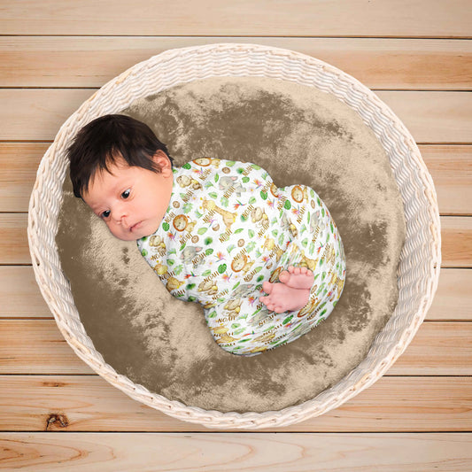 Personalized Safari Swaddle Blanket Amazing Faith Designs