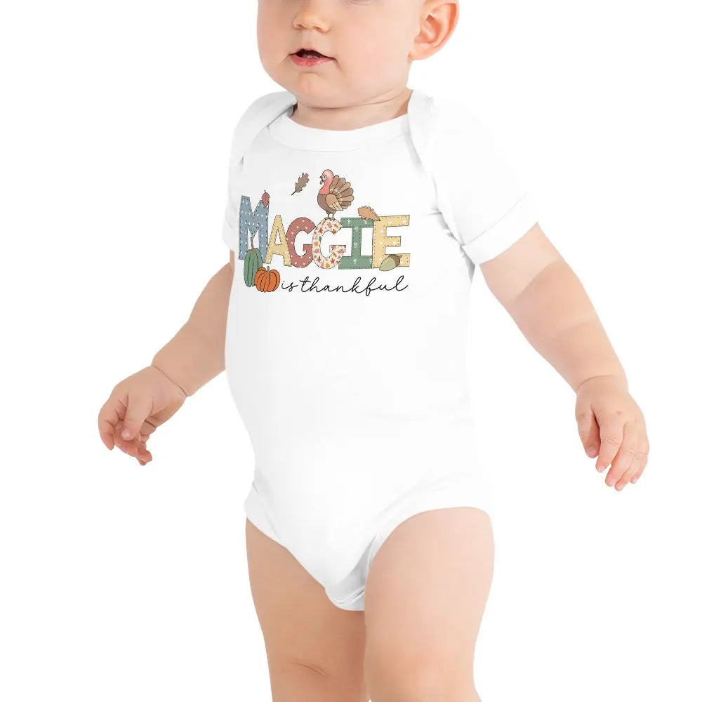 Personalized Thanksgiving Onesie - Amazing Faith Designs
