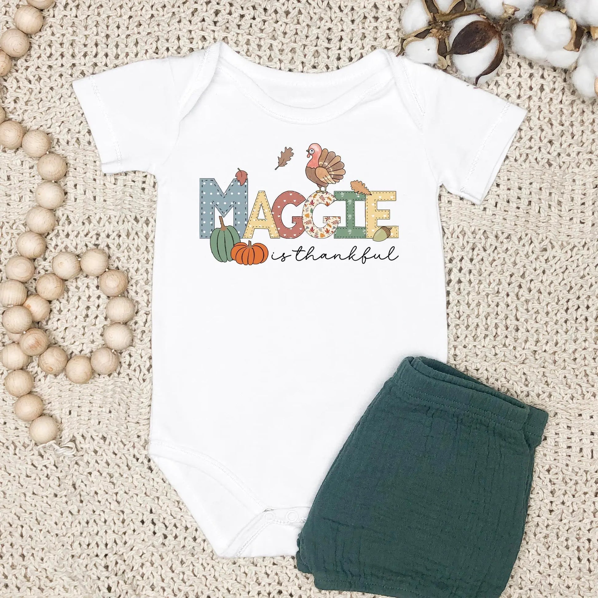 Personalized Thanksgiving Onesie - Amazing Faith Designs