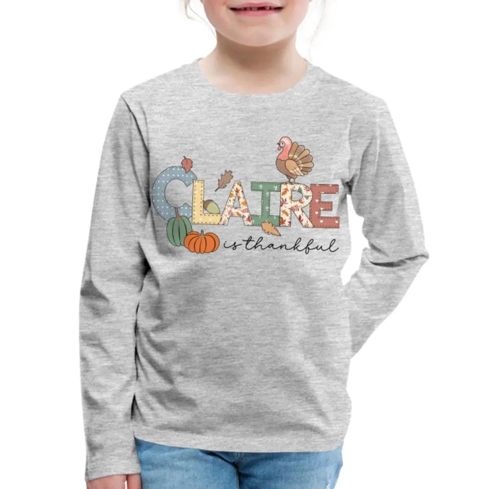 Personalized Thanksgiving Youth Long Sleeve T-shirt SPOD