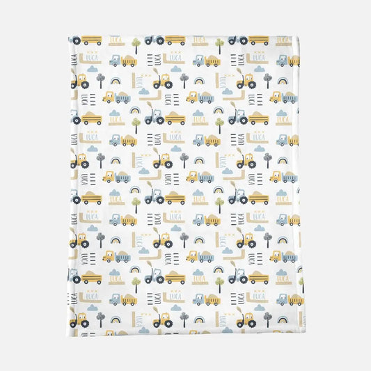 Personalized Transportation Minky Baby Blanket - 30" x 40" Amazing Faith Designs