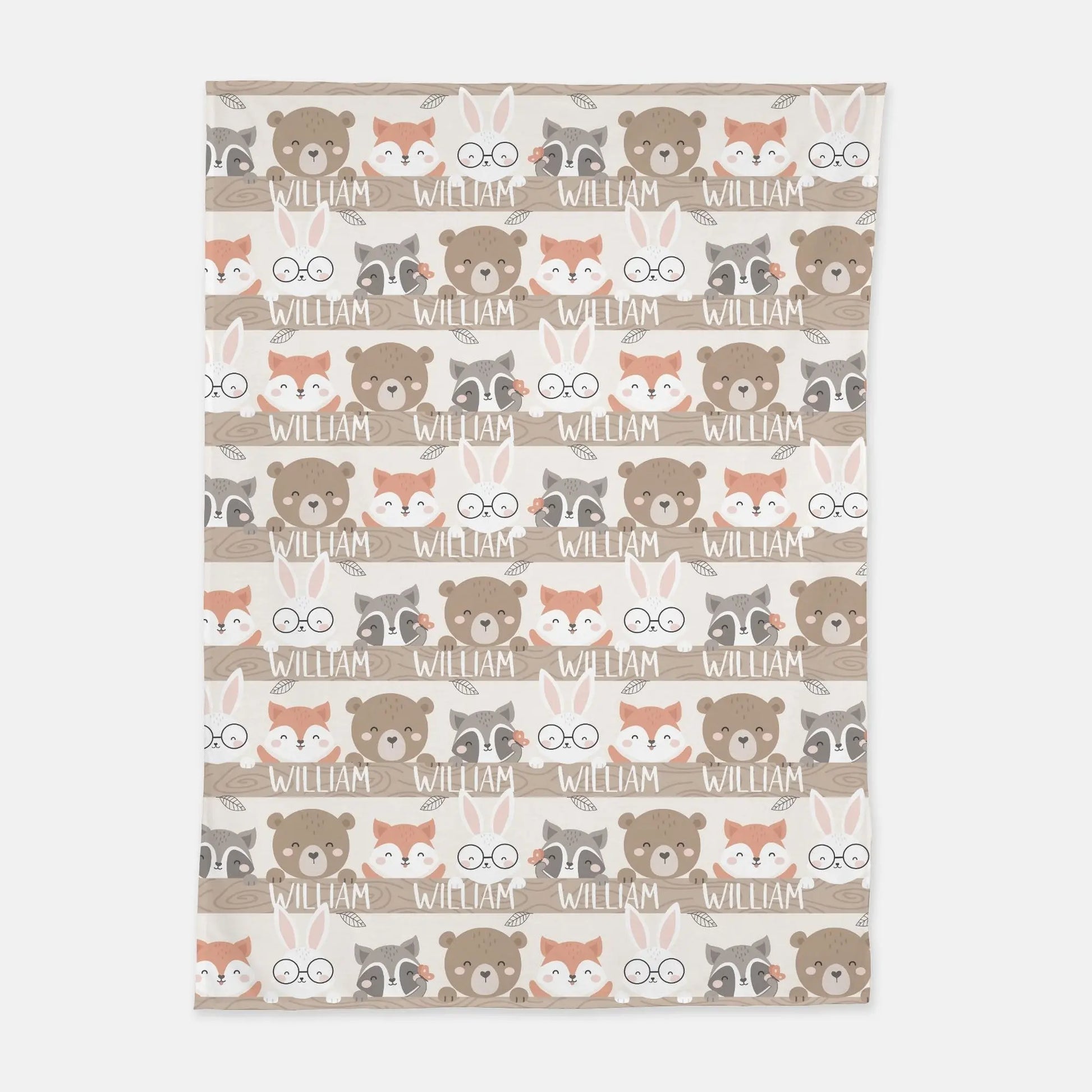 Personalized Woodland Animals Swaddle Blanket Amazing Faith Designs