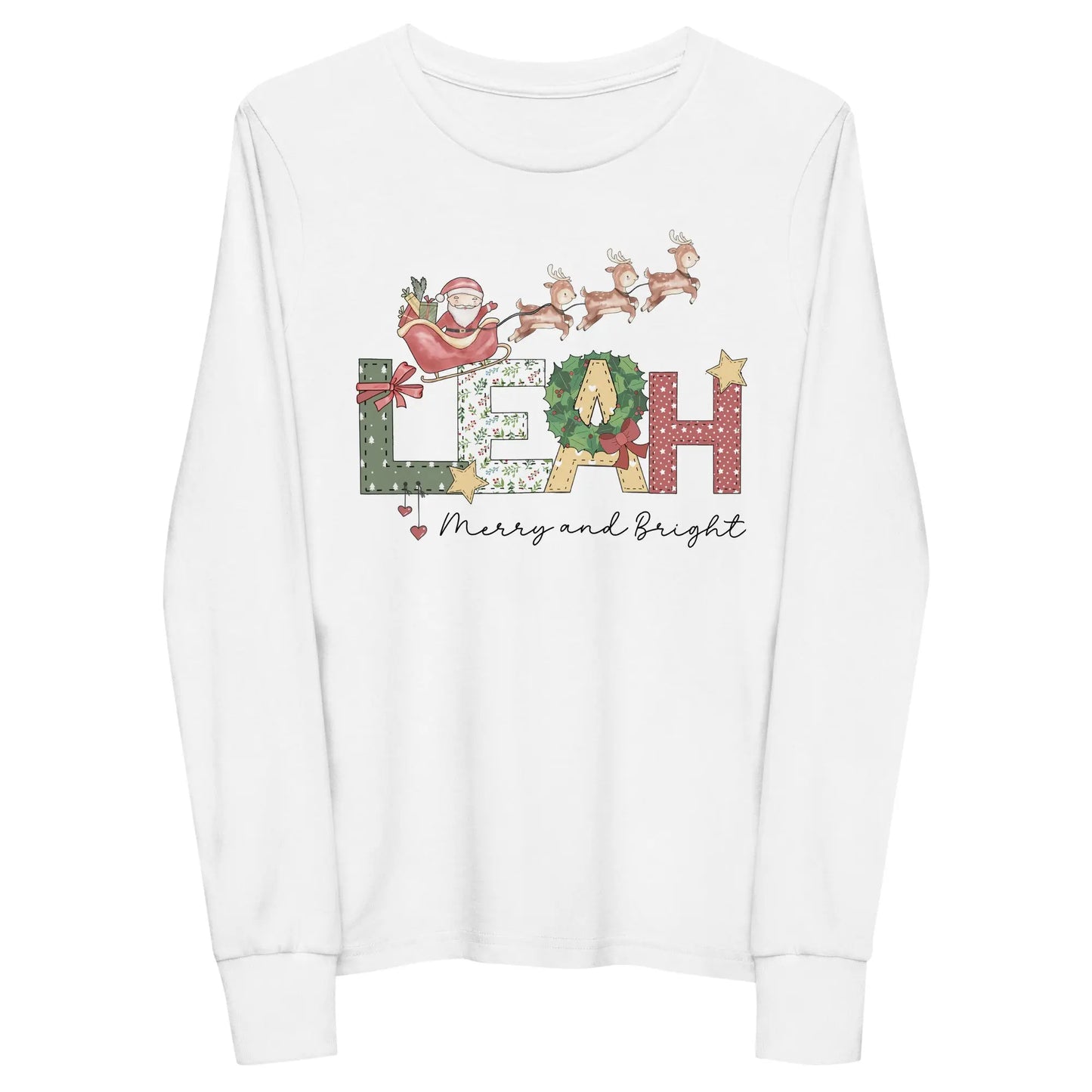 Personalized Youth Long Sleeve Christmas T-Shirt Amazing Faith Designs