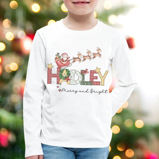 Personalized Youth Long Sleeve Christmas T-Shirt Amazing Faith Designs