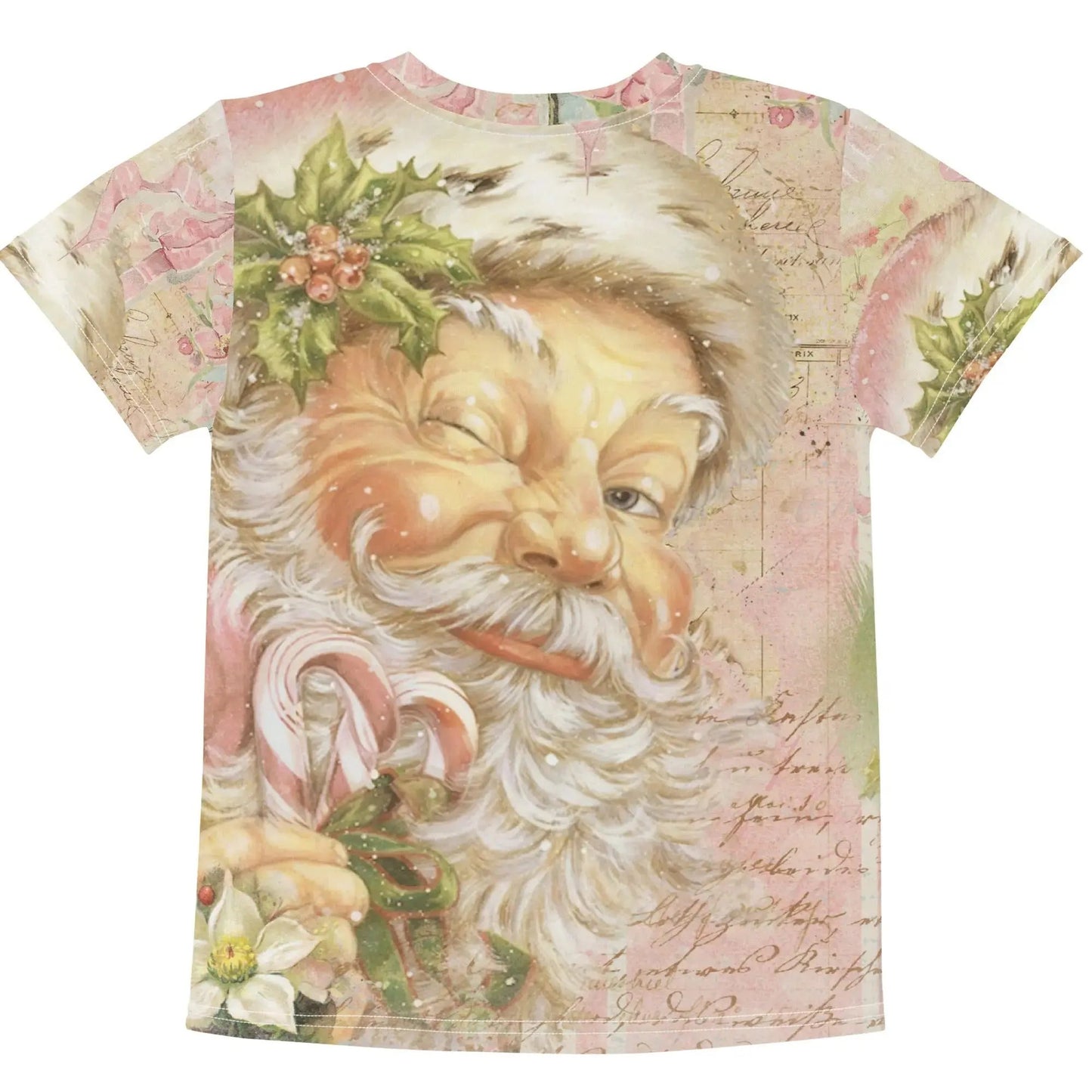 Pink Vintage Santa Tshirt - Small Amazing Faith Designs